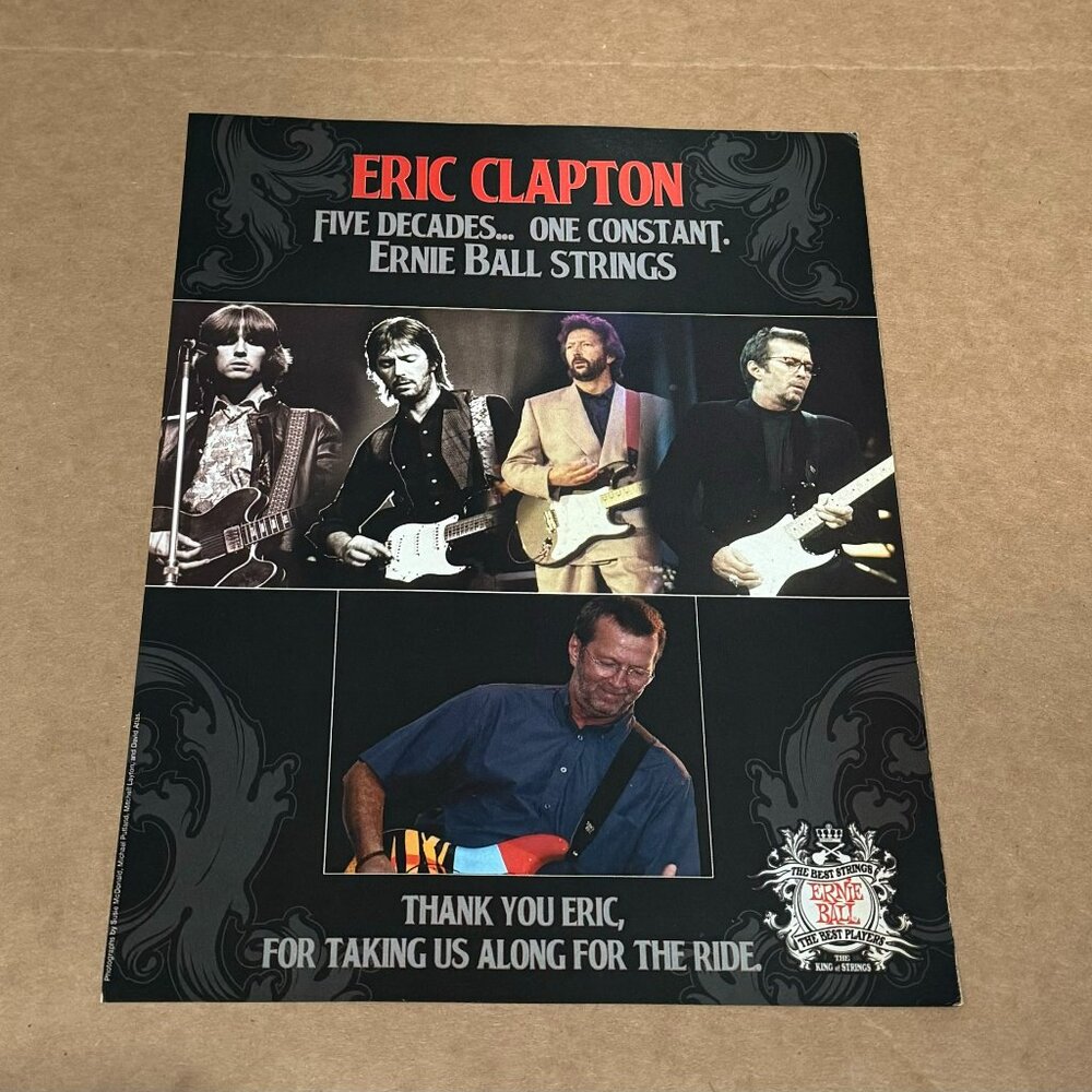 Eric Clapton - Ernie Ball - 2007 Print Advertisement